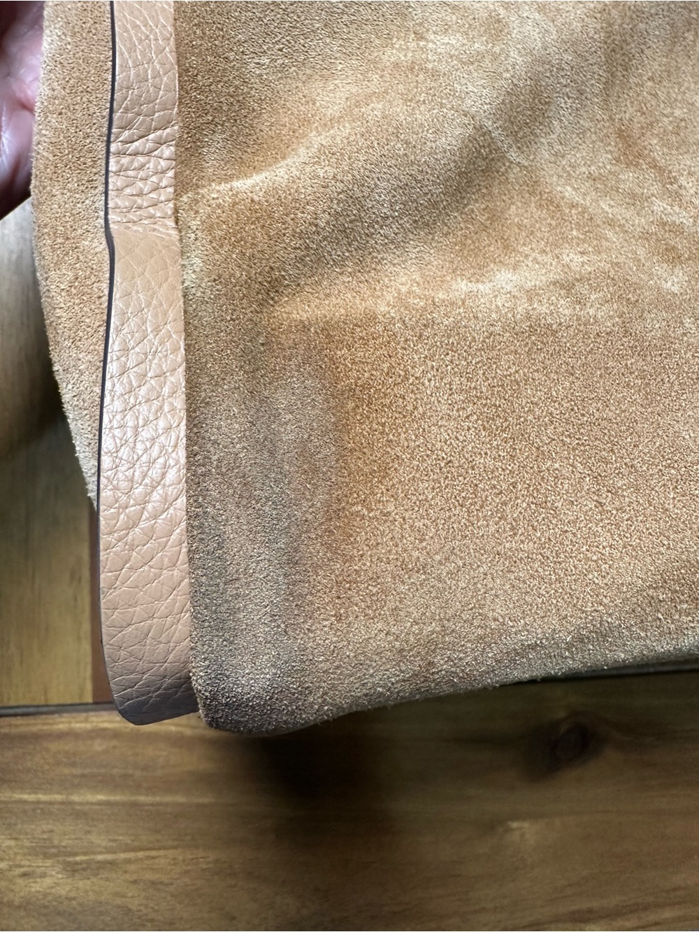 Suede Slouchy Shoulder Bag in Camel Brown - Picture 7 of 15
